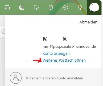 Freigegebenes Postfach öffnen