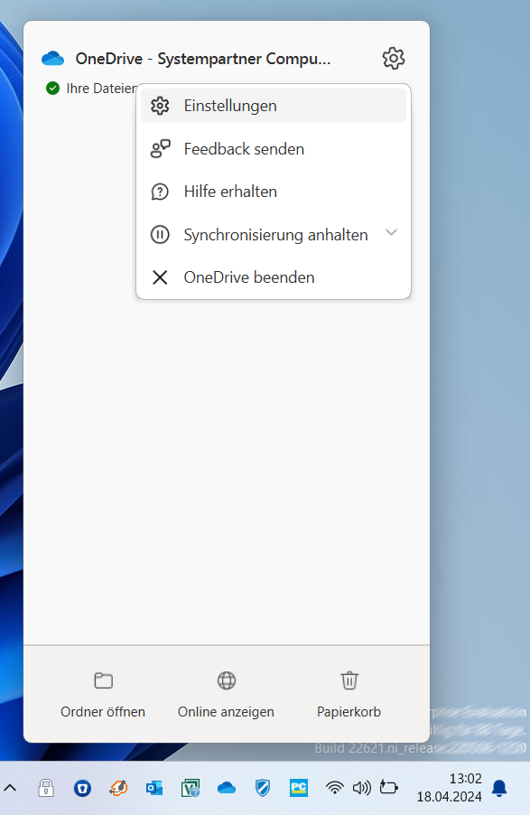 OneDrive Sicherung prüfen 1