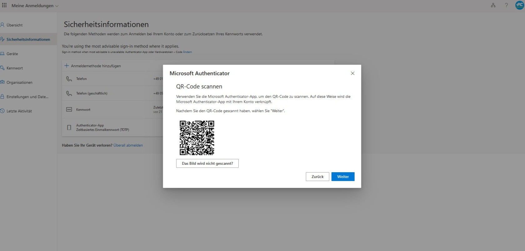 MFA mit OTP einrichten 4