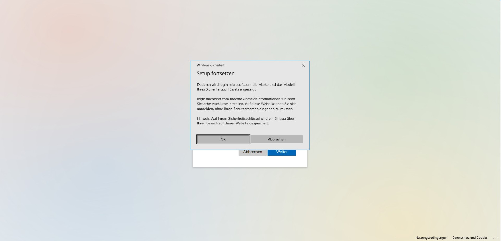 MFA mit Sicherheitsschlüssel einrichten 5