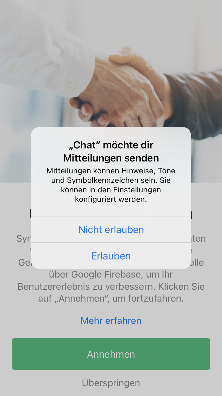 Synology Chat iOS Anmeldung 1