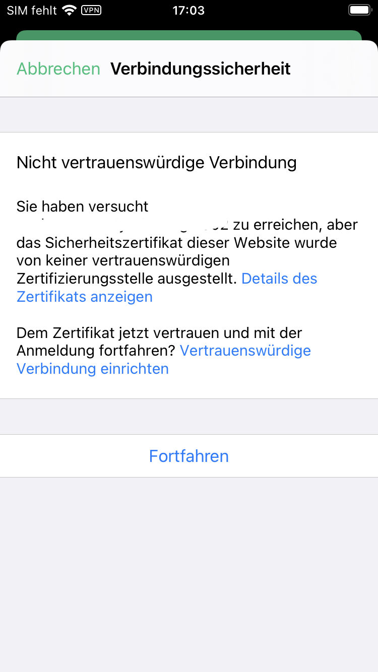 Synology Chat iOS Anmeldung 4