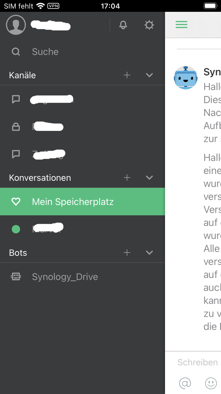 Synology Chat iOS Anmeldung 5