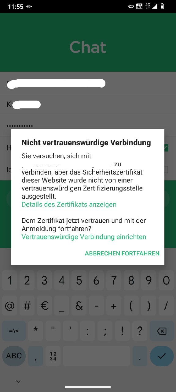 Synology Chat Android Anmeldung 3