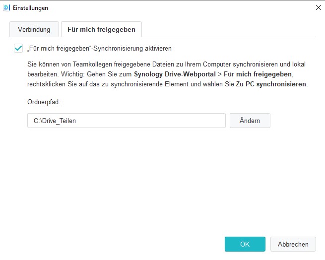 Synology Drive: interne Freigabe 5